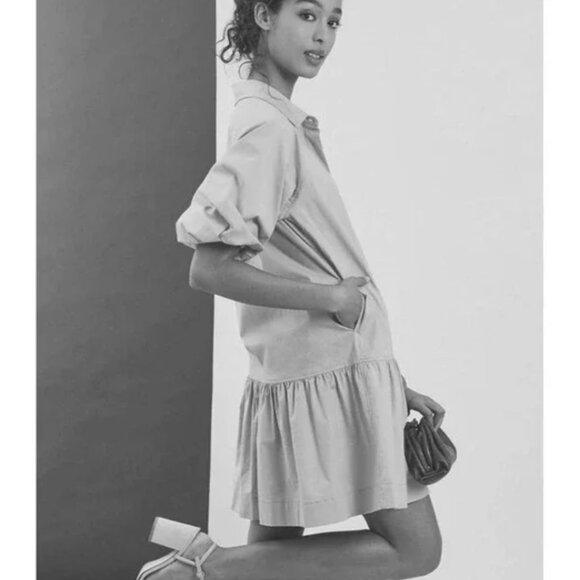 Kirna Zabete white mini dress sz XS EUC preppy statement puffy sleeves USA made - Picture 3 of 8